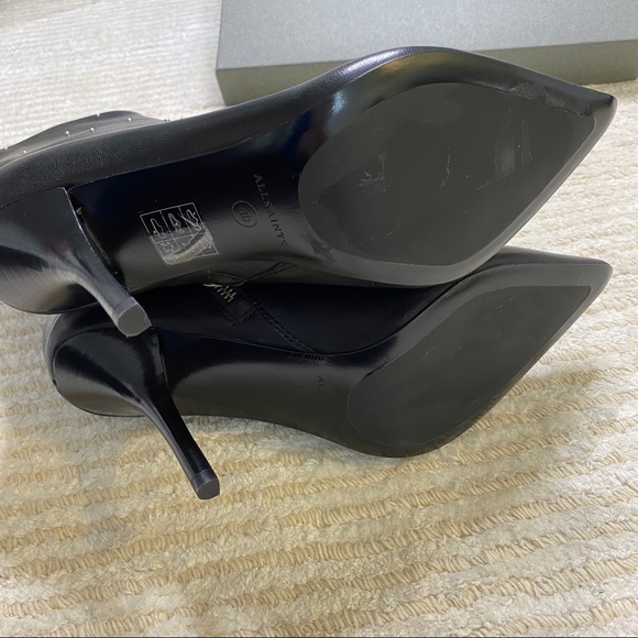 NWT All Saints black studded stiletto boots